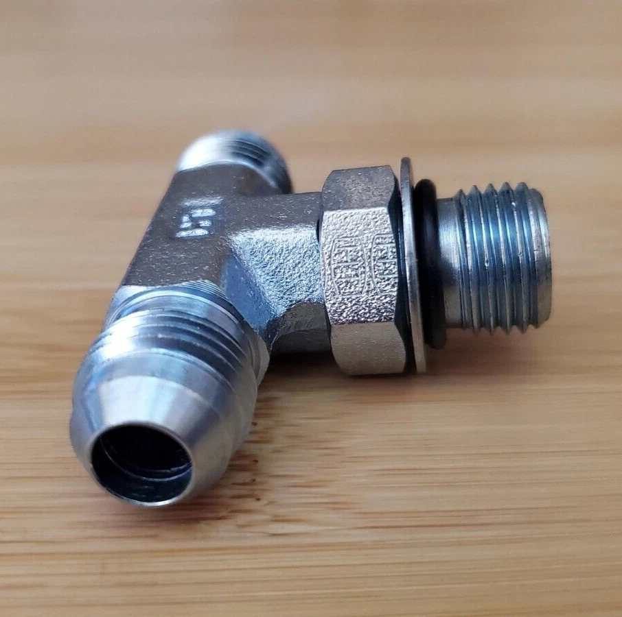 6803-06-06-06 ORB Male 3/8" to JIC Male 3/8" Branch Tee Hydraulic Fitting - Image 4 of 4