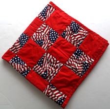 Small American Flag Patchwork Quilt - 40.5" by 40.5"