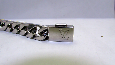 Authentic Louis Vuitton Chain Bracelet Monogram M00269 Jewelry Silver Mens