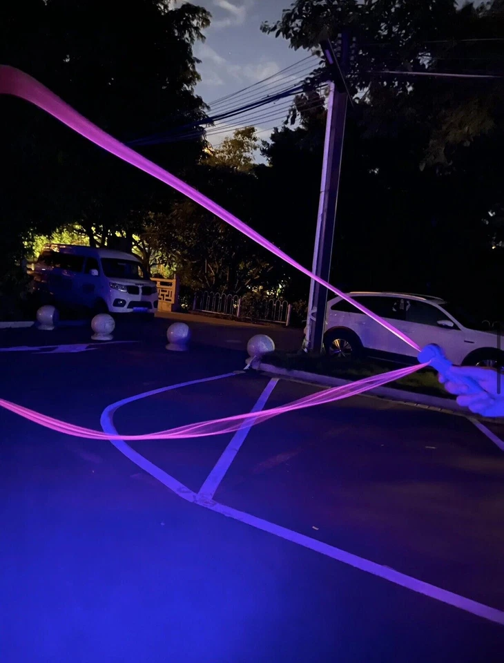 LO ÚLTIMO NUEVO Tirador de Cuerdas Brilla en la Oscuridad Lazo de Luz Negra Flujo Juguete Rave Foto 4 de 4