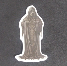 Creepy Skeleton Spooky Black White Halloween Sticker 2.38" x 1.38" AF