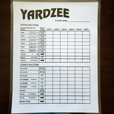 Yard Dice Yardzee Farkle Score cards Dry Erase 5 Double Sided Laminated Yahtzee