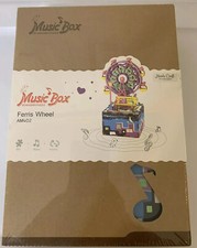 New Robotime DIY 3D Wooden Puzzle Music Box Craft Making Kit:Ferris Wheel Sealed