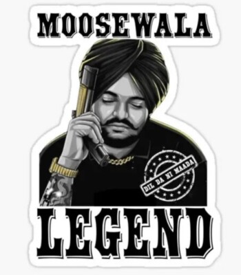 Sidhu Moosewala Aufkleber Hommage RIP Legende Bhangra Hiphop Sticker Indoor Outdoor