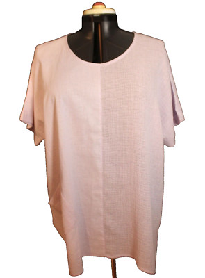 Virtuelle Size 20 Plus Light Mauve Pink Linen Woven Relaxed Blouse Shirt Top NWT