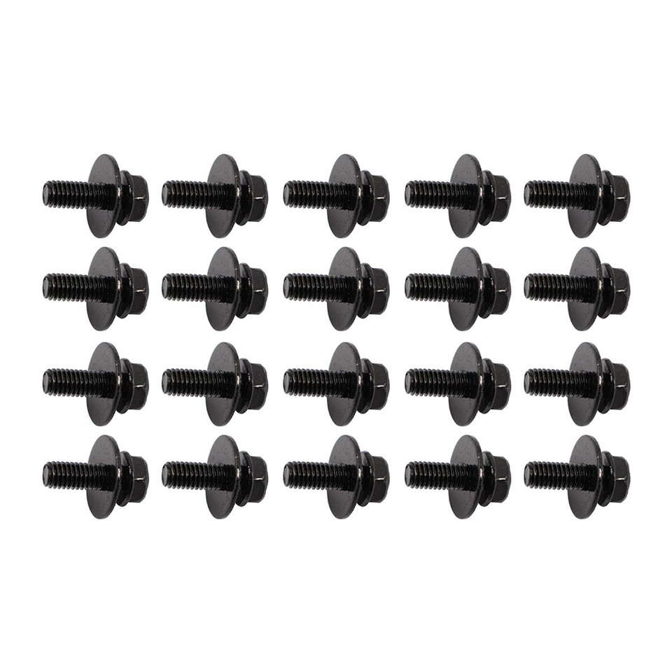 CROSSDESIGN Body Bolts- M6-1.0 x 20mm Long- 10mm Hex- 17mm Washer- 20