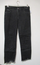 33A/12 Freddy Damen Jeans Gr. 42 schwarz Ausfransungen elastischer Bund stretch