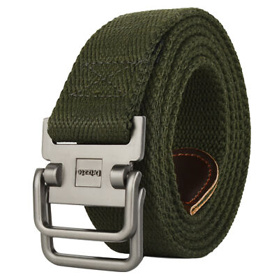 Plus Size Green Canvas Web Belt for Men Heavy Duty Double D  display picture 3
