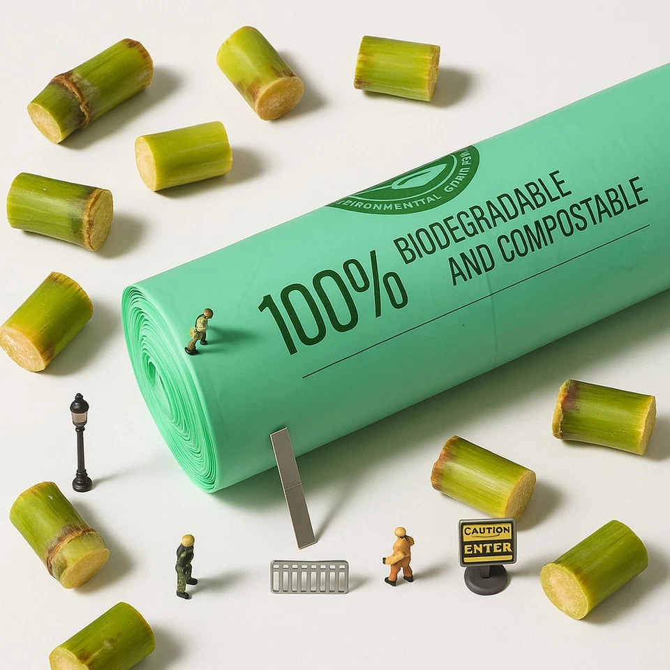 Trash Bags 100% Compostable Durable Garbage Bags 3, 8, 13 & 30 Gallon 0.67 Mil - Image 2 of 4