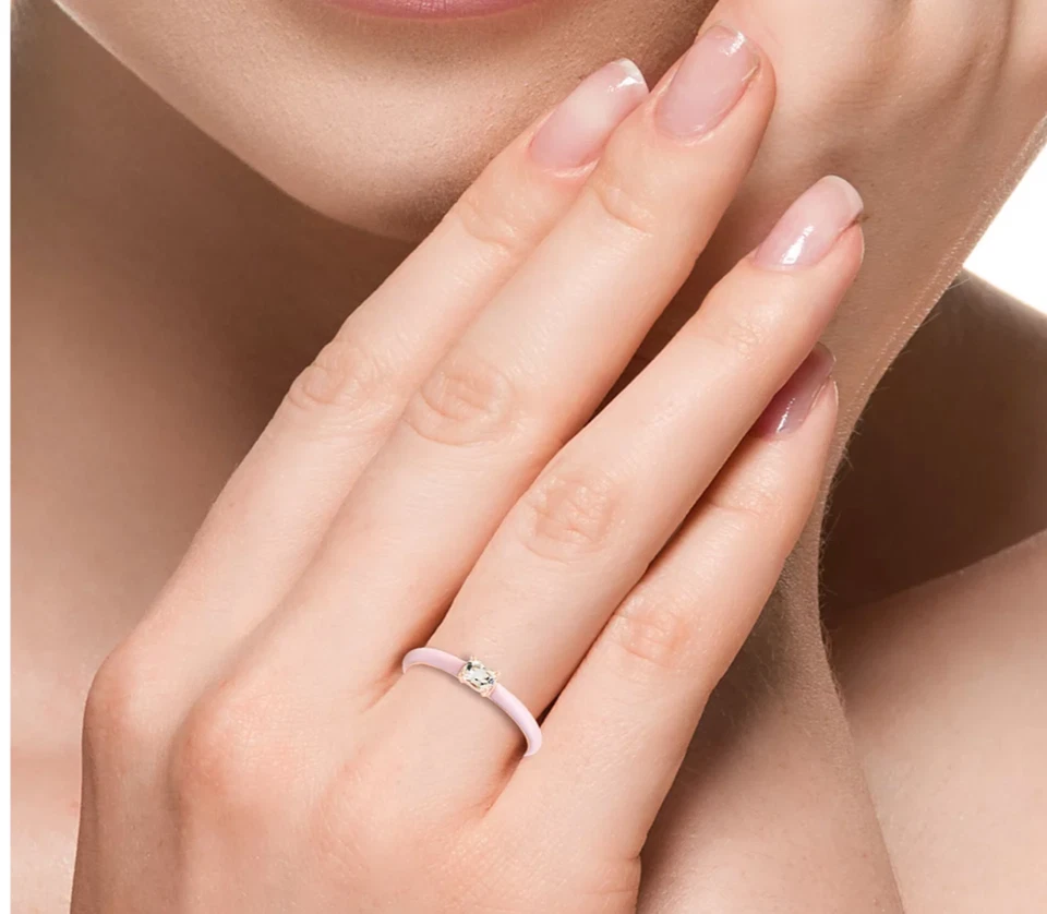 Morganita Colección BN EFFY (1/5 ct. t.w.) Anillo solitario esmaltado y talla US 7 Foto 3 de 4