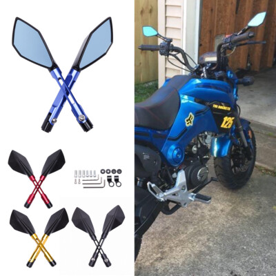 Pair Side Mirror Anti-Glare Rearview For Honda Grom 125 MSX125 Rebel 250 CMX250