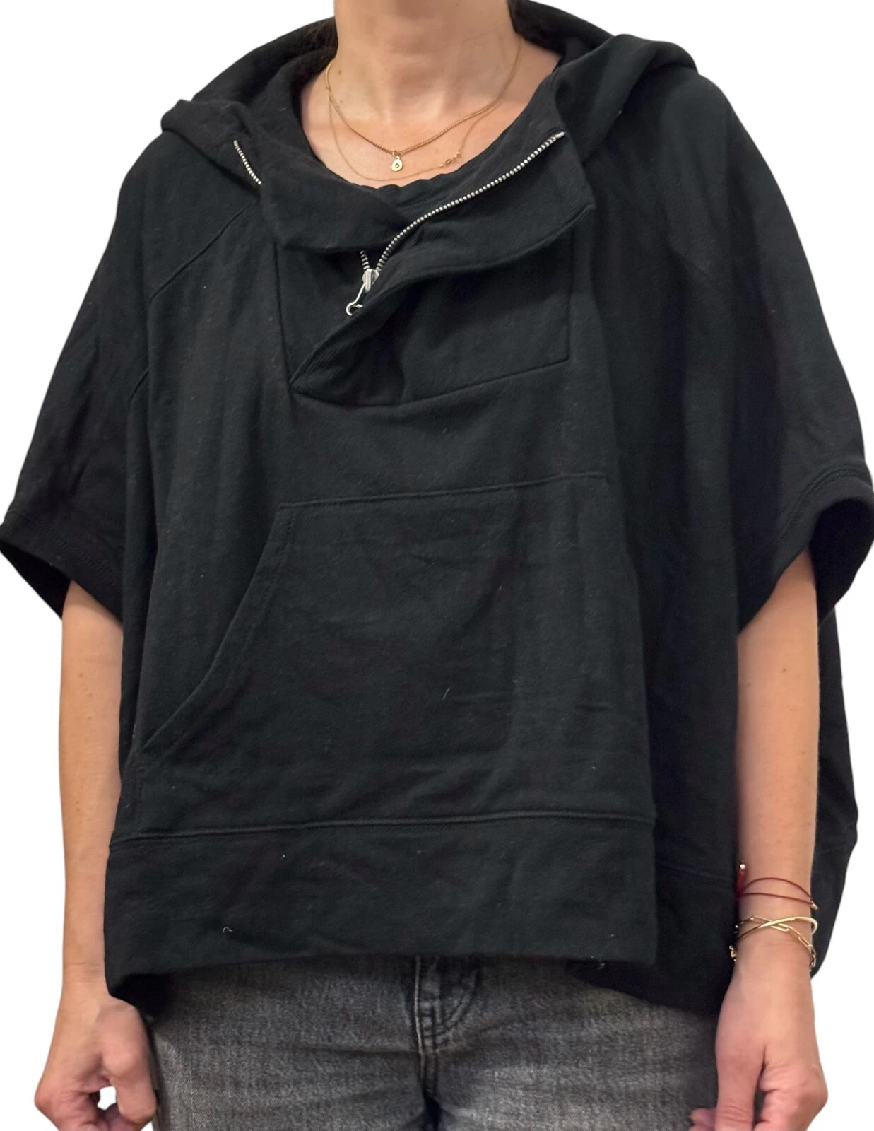 Alexander Wang Top nero con cappuccio taglia XS