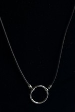 LA LOOP Black Eyeglass Holder Lanyard Necklace 25" Inch Black Italian Leather