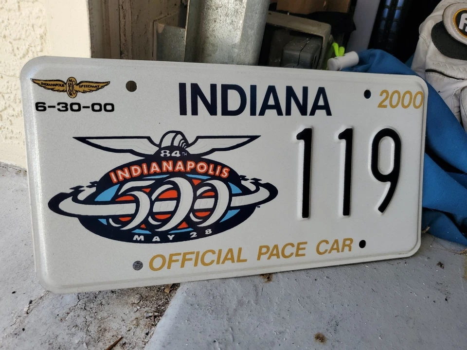 Placa de matrícula oficial de metal Indy 500 c.2000 #119 IMS Montoya 84th COOL Foto 3 de 4