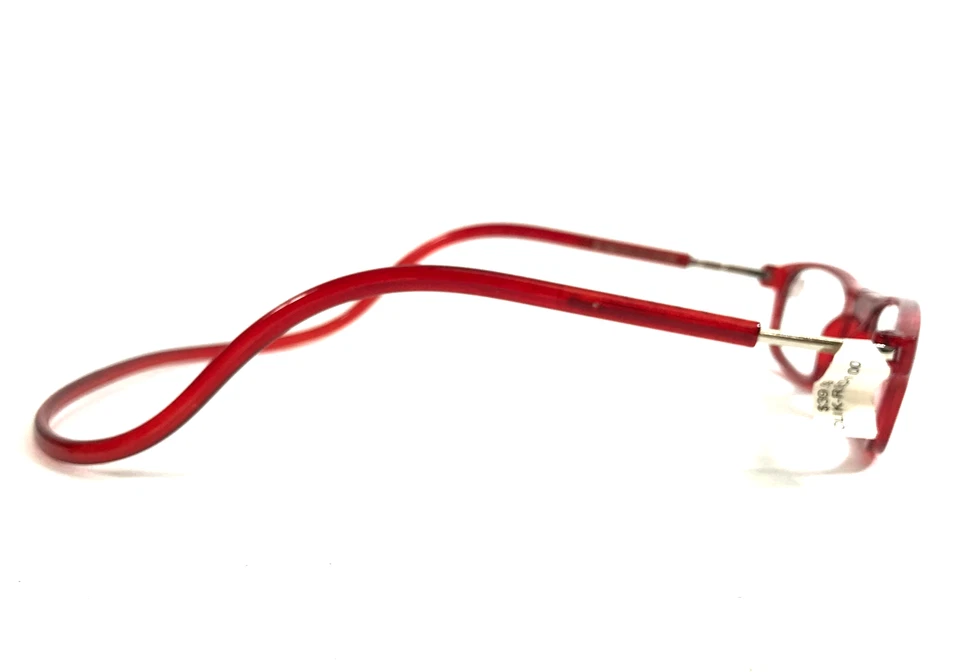 CliC Magnetic Reading Eyeglasses Glasses +1.00 RED Oval Full Rim 50-23 - Image 4 of 4