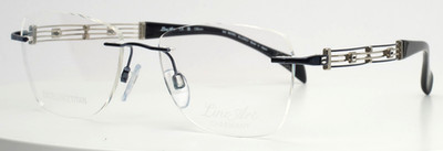 LINE ART XL2108 NV Navy Womens Rectangle Rimless Eyeglasses 51-17-135 B:37