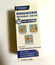 FlyLeaf Fast Acting Antifungal Ringworm Cream, Itch Relief, 3.53 oz