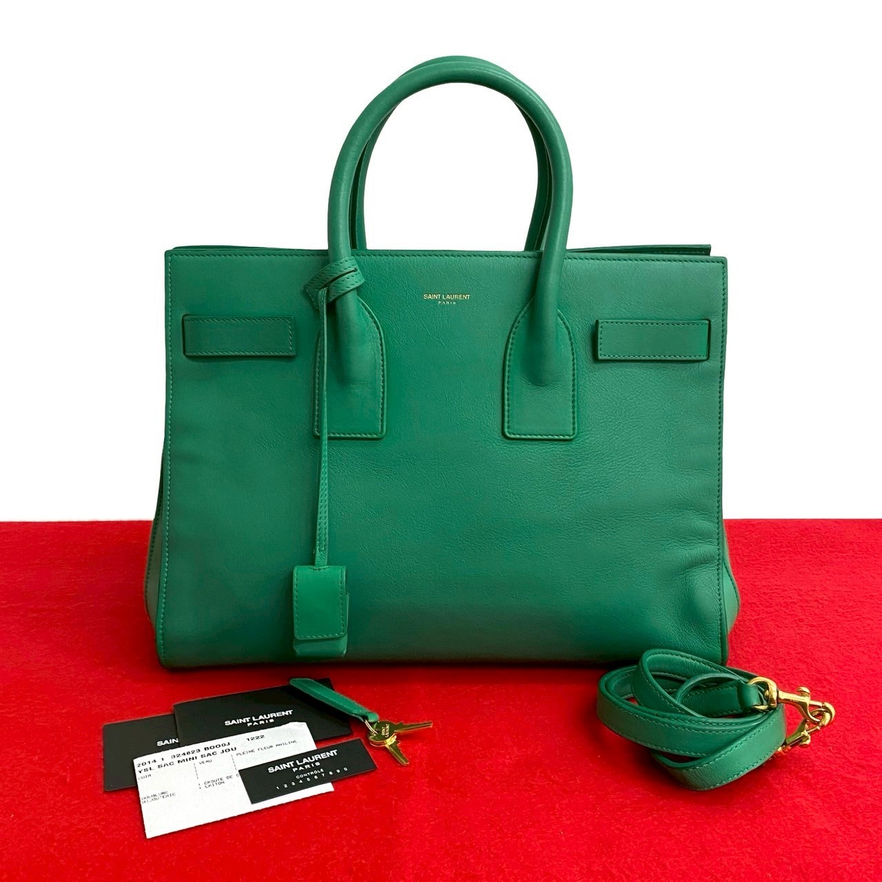Borsa a tracolla YVES SAINT LAURENT Sac de Jules in pelle verde 30768