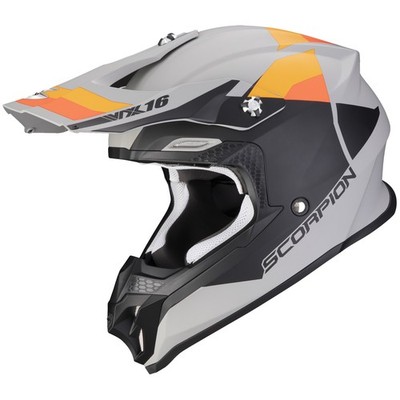 Scorpion VX-16 Evo Air Spectrum Matt-Grau/Orange Crosshelm Endurohelm Helm