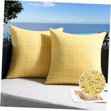 UGASA Outdoor Waterproof Throw Pillow Covers Pack 20" x 20" Pack of 2 Yellow