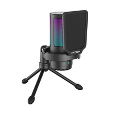 USB Gaming Microphone for PC, RGB Condenser Microphone with Tripod Stand, Pop...