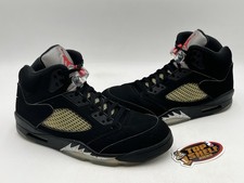 Nike Air Jordan Retro 5 Black Metallic 2016 Size 10.5 Authentic Used Basketball 