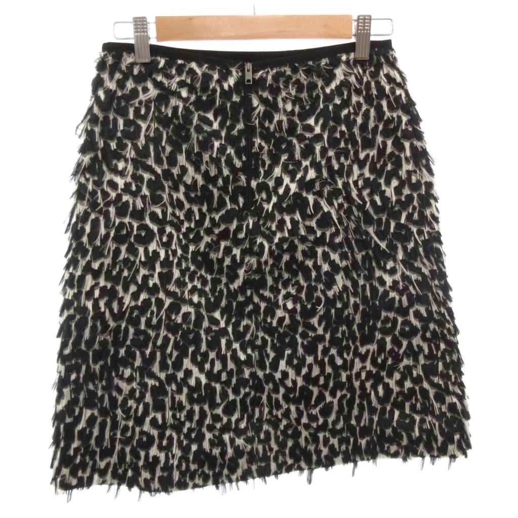 【Skirts】BURBERRY Women's A-line Skirt Size 38 Black and White Fringe thumbnail 2
