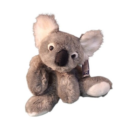 Vintage A &A  Koala Bear  Soft Cuddly Plaid Ribbon Bow Fluffy Plush 
