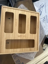 Bamboo Ziploc Bag Storage Organizer Kitchen Drawer Wall Organizer Bags Ziplock