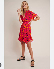 Corey Lynn Calter Anthropologie Papaya Shirtdress Button Tie-Front Size Medium