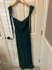 VICI Medium Green Long Dress Cap Sleeve Ties Wrap Style