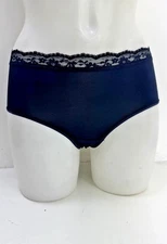 Ex M&S Navy Lace Trim Short Briefs Knickers Pack Of 5 Size 6 8 10 12 14 16 18 20