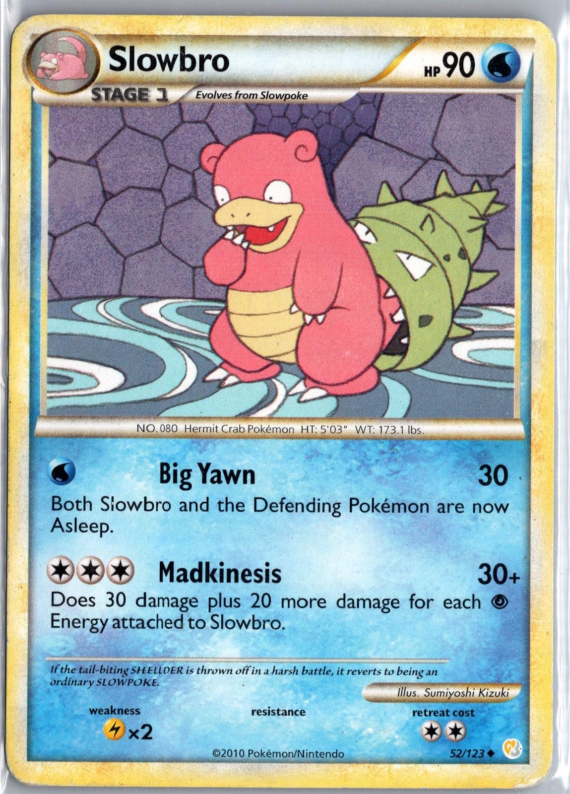 Slowbro 52/123 Uncommon HeartGold & SoulSilver Pokemon Heavily Played