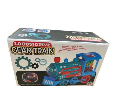 B/O Gear Train 9  with Light & Sound   Transparent Moving Gears Toy Train, Batte