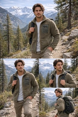 RedHead Berber Fleece Jacket Brown Full Zip Outdoor Workwear Men s Large