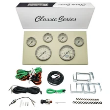 GlowShift Antique Classic Series 6-Gauge Instrument Cluster Vintage Gauge Set
