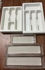 Silverware Tray Plastic Flatware Organizer Kitchen Drawer Lot Wheels Nice!