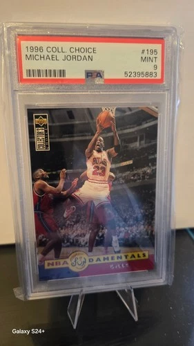 1996 COLL. CHOICE MICHAEL JORDAN  FUNDAMENTALS #195 PSA 9~MINT CARD & SLAB~RARE!