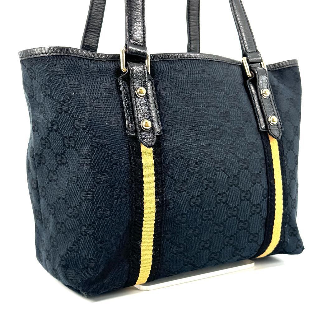 Gucci Mini Tote Bag GC Pattern Black Leather Authentic Excellent Condition thumbnail 3