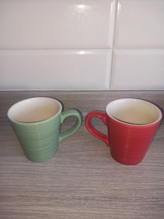 x2 NESCAFE Official Pick Me Up Coffee Mugs Vintage Stoneware Limited Edition