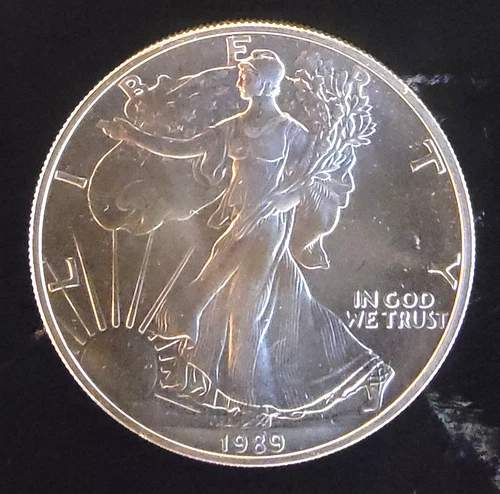1989 American Eagle Toned Walking Liberty Bullion Vtg-0.999 Silver 1 Oz Coin 2h