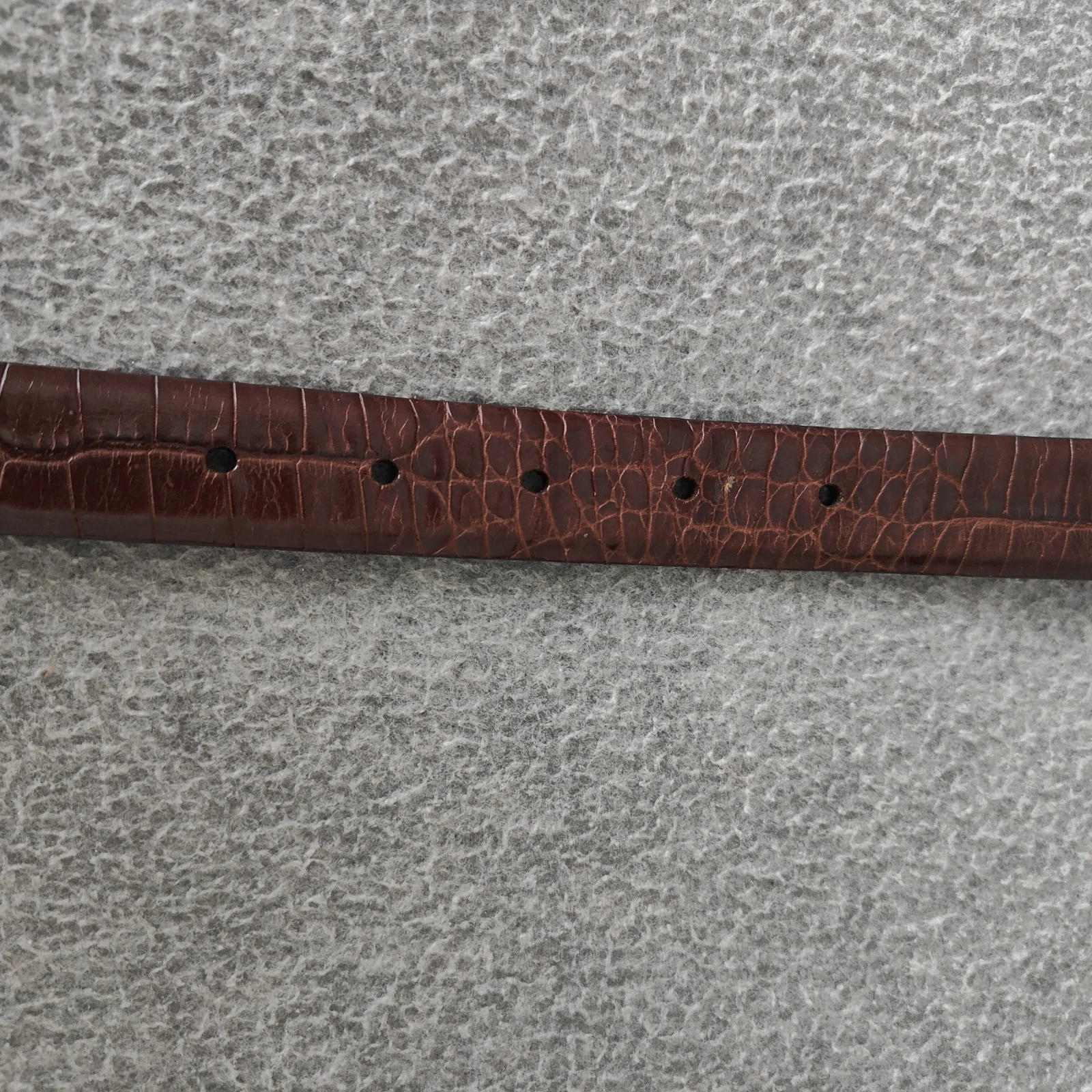 Cintura Coach in pelle artigianale marrone croc goffrata fibbia argento 3928 taglia L