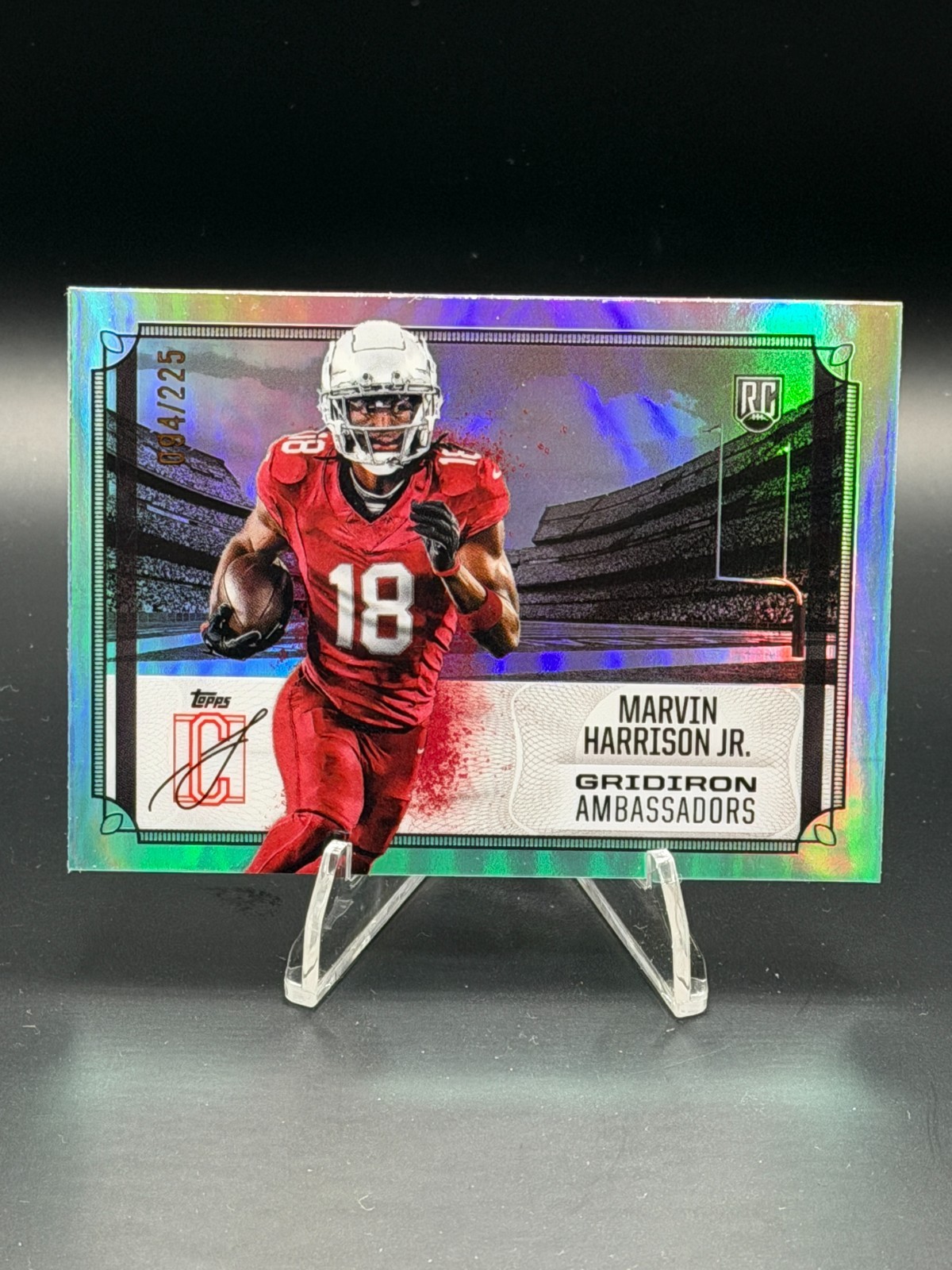 2024 Topps Signature Class MARVIN HARRISON JR RC TEAL Gridiron Ambassadors /225