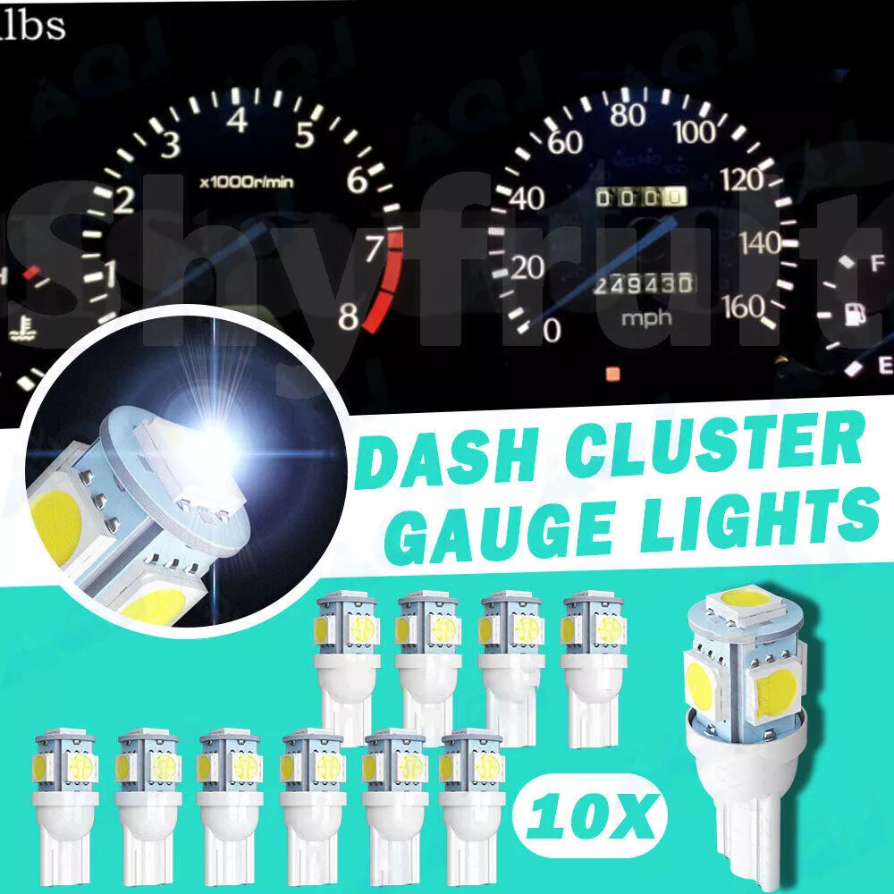 WHITE T10 upgrade LED Bulbs Instrument Gauge Cluster Dash Lights kit For Chevy
