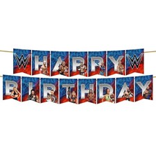 WWE Wrestling Banner Wrestle Show Wrestler Bunting Birthday Party Decoration