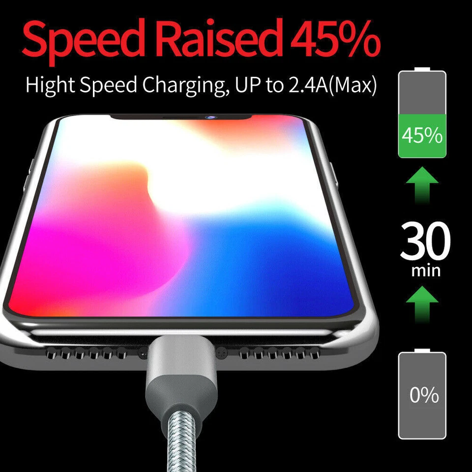 Fast Charger Cable Heavy Duty For iPhone 13 12 11 X XR 8 Charging Cord Wholesale - Image 4 of 4