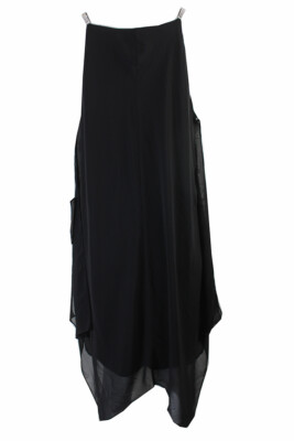 Msk Black Beaded Strap Ruffle Flounce V-Neck Shift Dress 14 Msk Black Beaded Strap Ruffle Flounce V-Neck Shift Dress 14