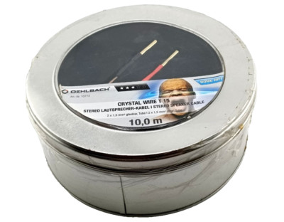 Oehlbach Crystal Wire T15, Lautsprecherkabel 2x1,5 mm mit Tube-Verbinder, 10,0 m