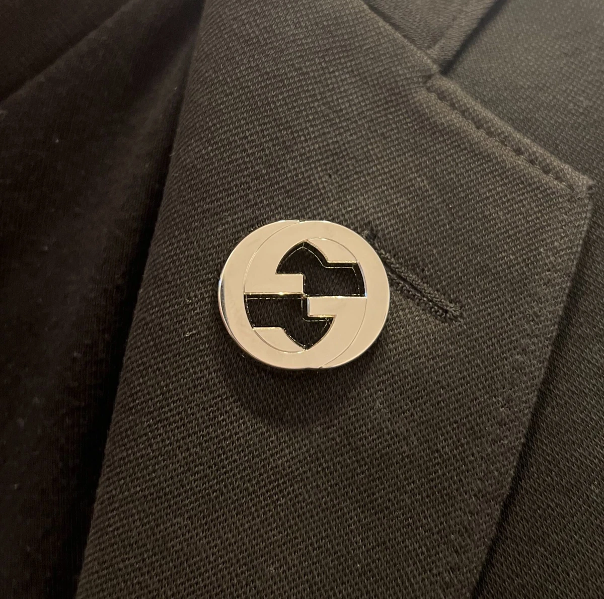 Vintage Sized Gucci GG Brooch Lapel Pin Silver eBay