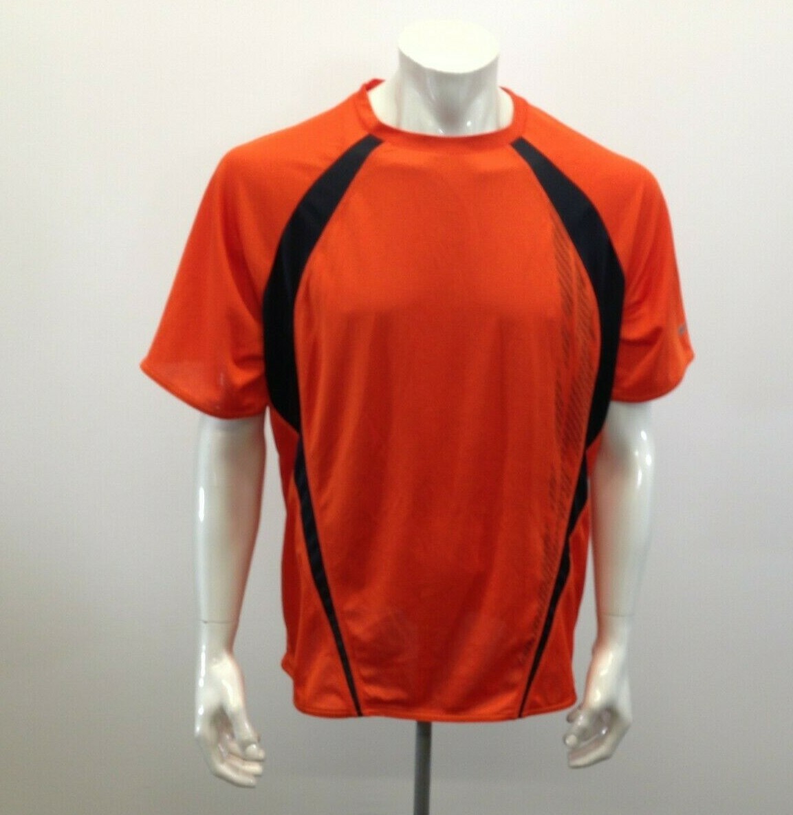 Fila Athletic Poliestere Camicia Uomo Taglia XL Arancione Nero Maglia Palestra